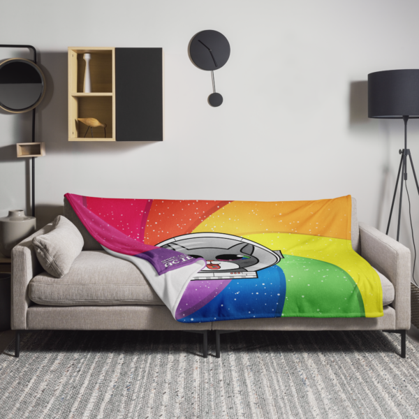 Space Cats Rainbow Throw On A Couch